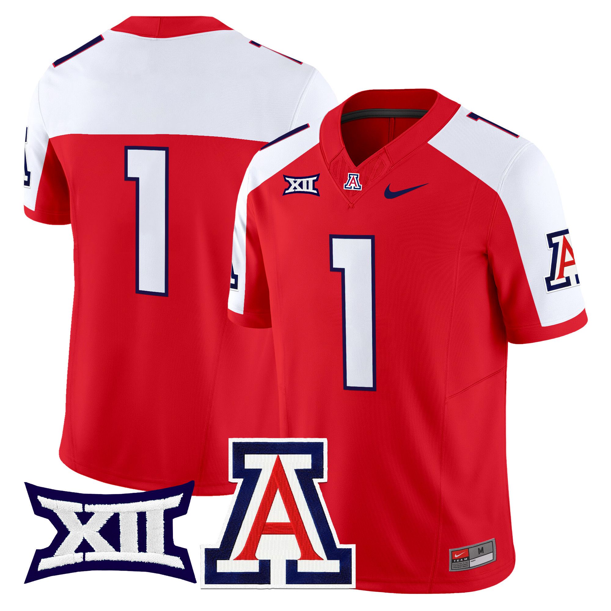 Men Arizona Wildcats #1 No Name Red Nike 2024 Vapor Limited NCAA Jersey